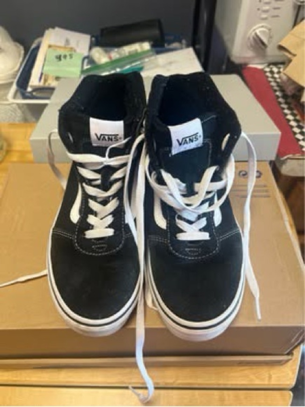 Vans Black and White Sk8-Hi Classic High Tops
